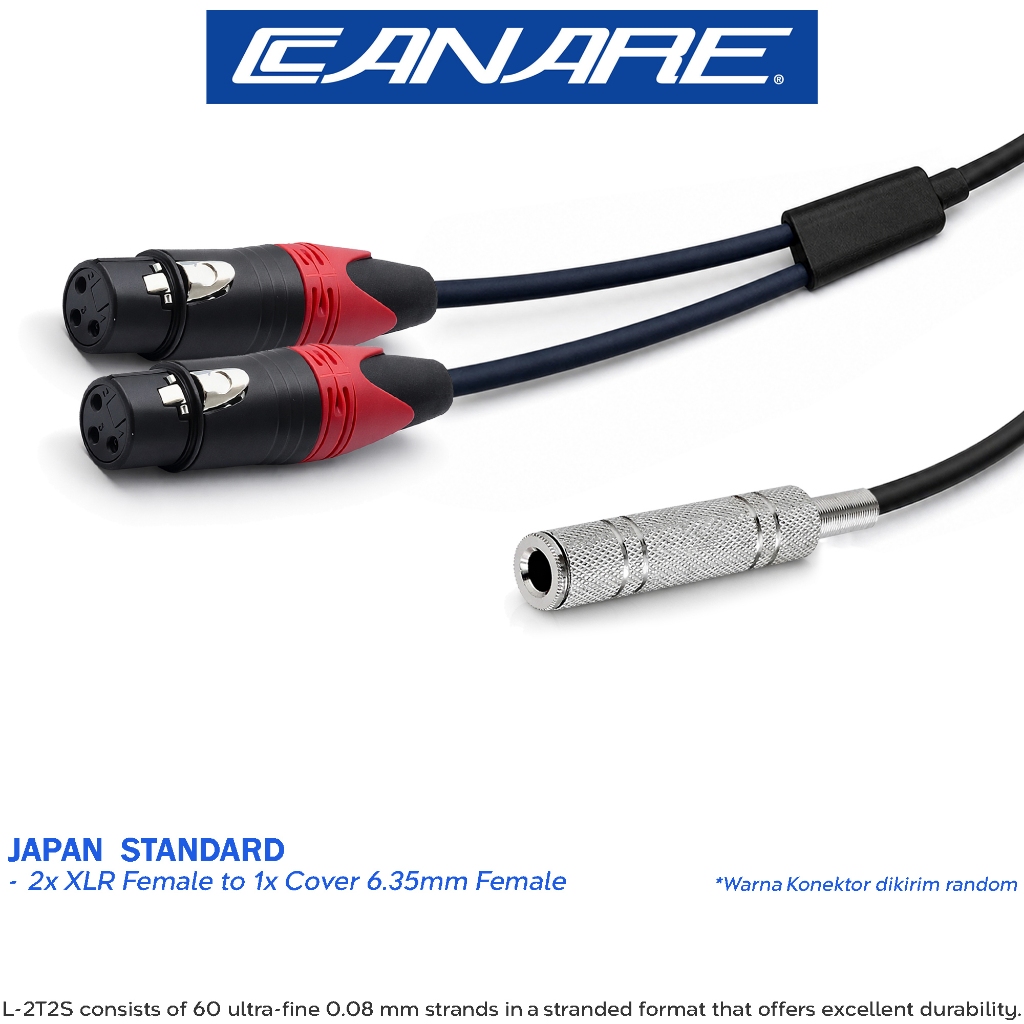 Japan Standard | Kabel Audio 2 XLR to Jack Akai Female -C1220, (JS, GP, 1X COVER AKAI - 2X XLR FE)