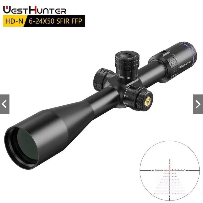 (READY STOCK) TELESKOP WESTHUNTER HD-N 6-24x50 SFIR FFP TERBARU ZERO STOP