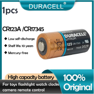 6pcs Baterai Lithium Duracell CR123A 3V CR123 123A CR17345 DL123A 16340 Baterai Primer Kering