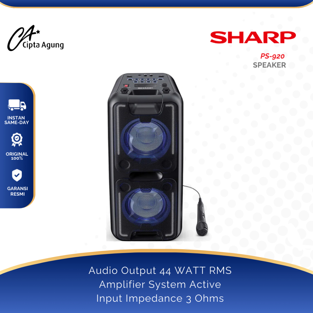 SHARP PORTABLE PS 920 PARTY SPEAKER AKTIF PS920 GARANSI