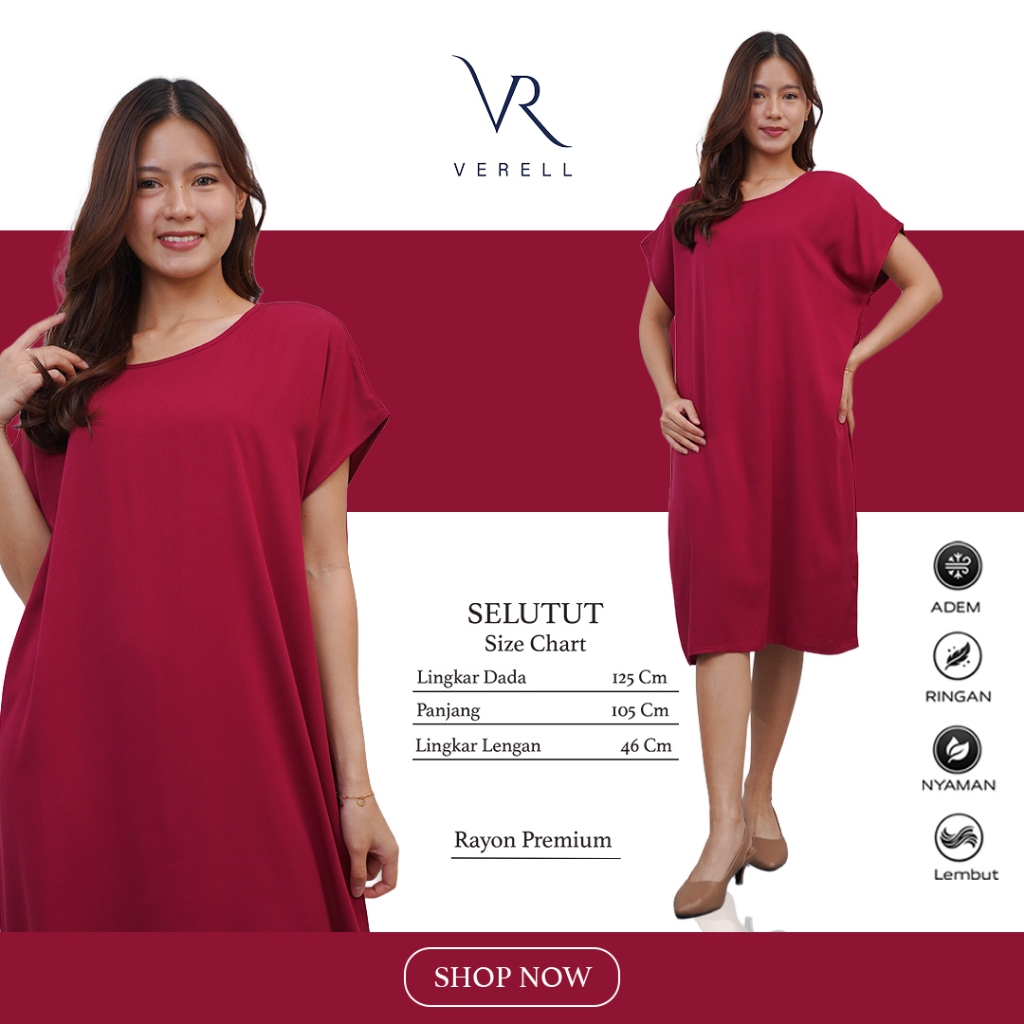 Daster rayon selutut polos bahan twill tebal
