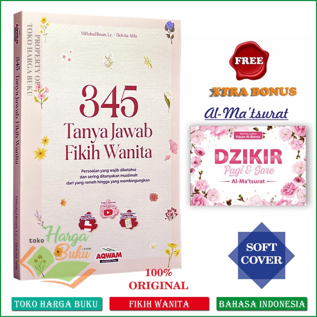 Foto Buku 345 Tanya Jawab Fikih Wanita BONUS Planner dan Video Fiqih Harian Muslimah ORIGINAL - AQWAM