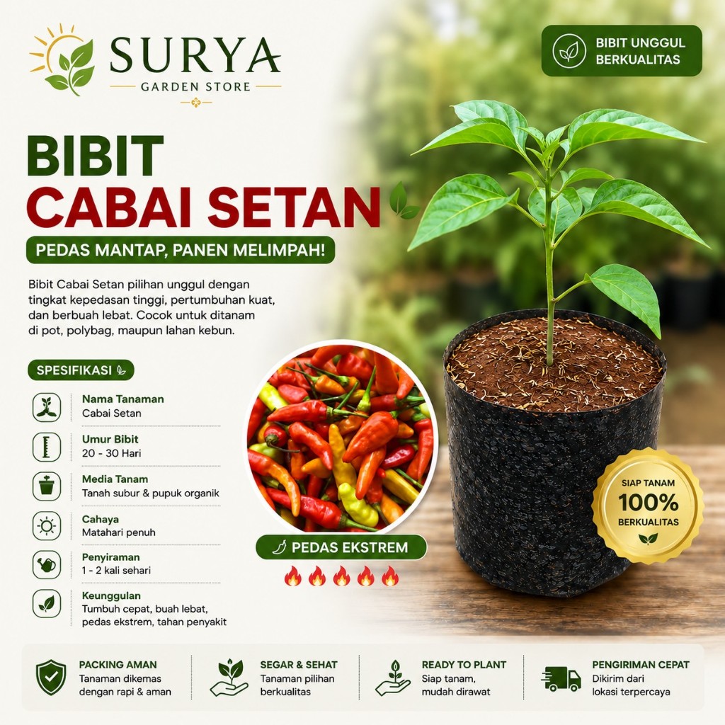 Bibit Cabe Rawit Setan Siap Tanam