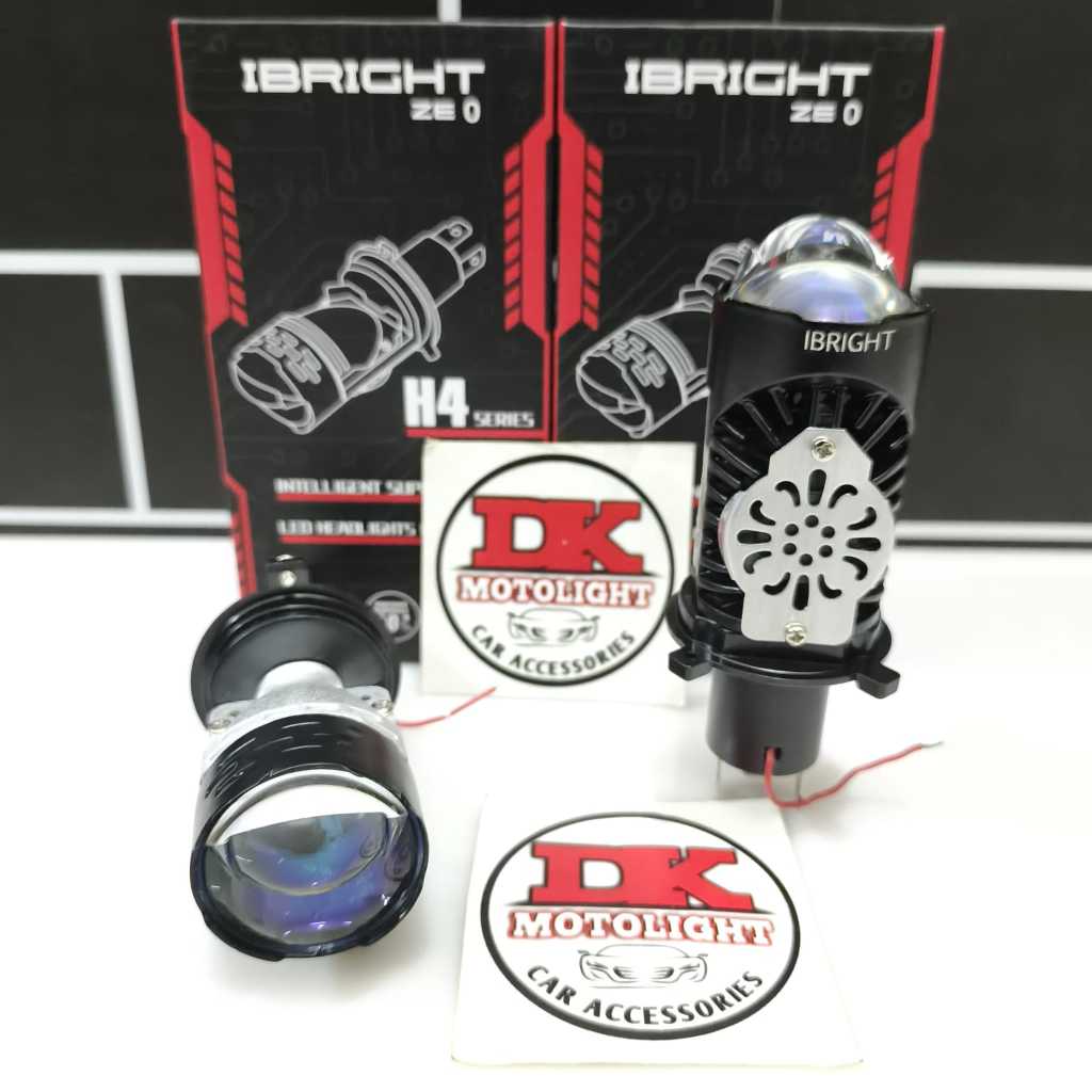 IBRIGHT ZE0 H4 3 Warna AC DC 12-24V Motor Mobil Headlamp LED Super Terang All Weather