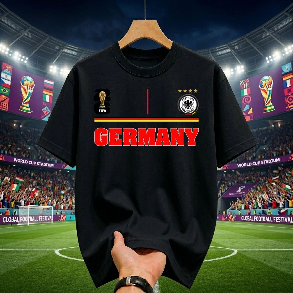 Kaos Baju Bola Jerman Germany Piala Dunia 2026 Hitam / T-shirt Timnas Jerman FIFA 2026 Keren
