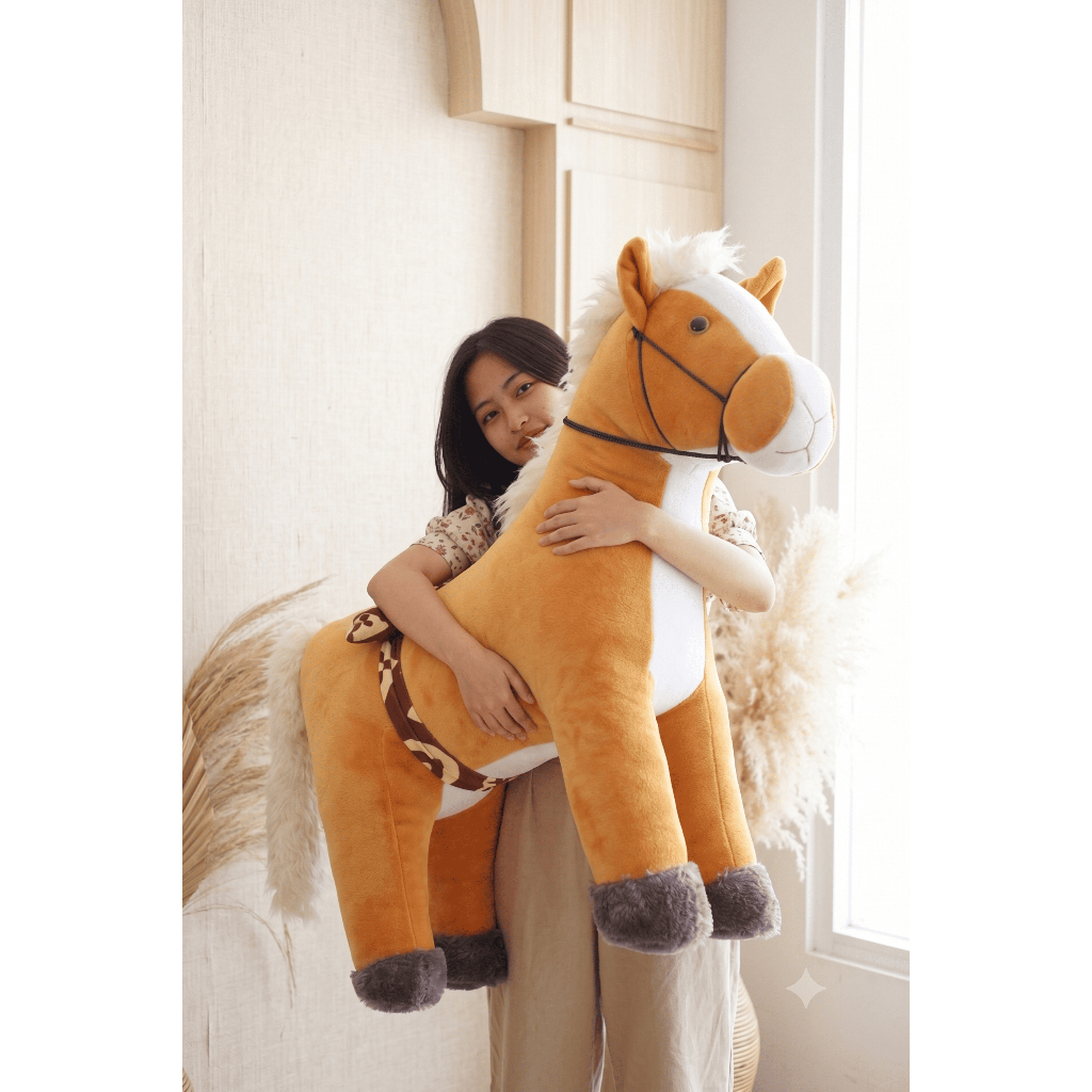 Boneka Kuda Standing berdiri Jumbo 1 Meter Premium SNI