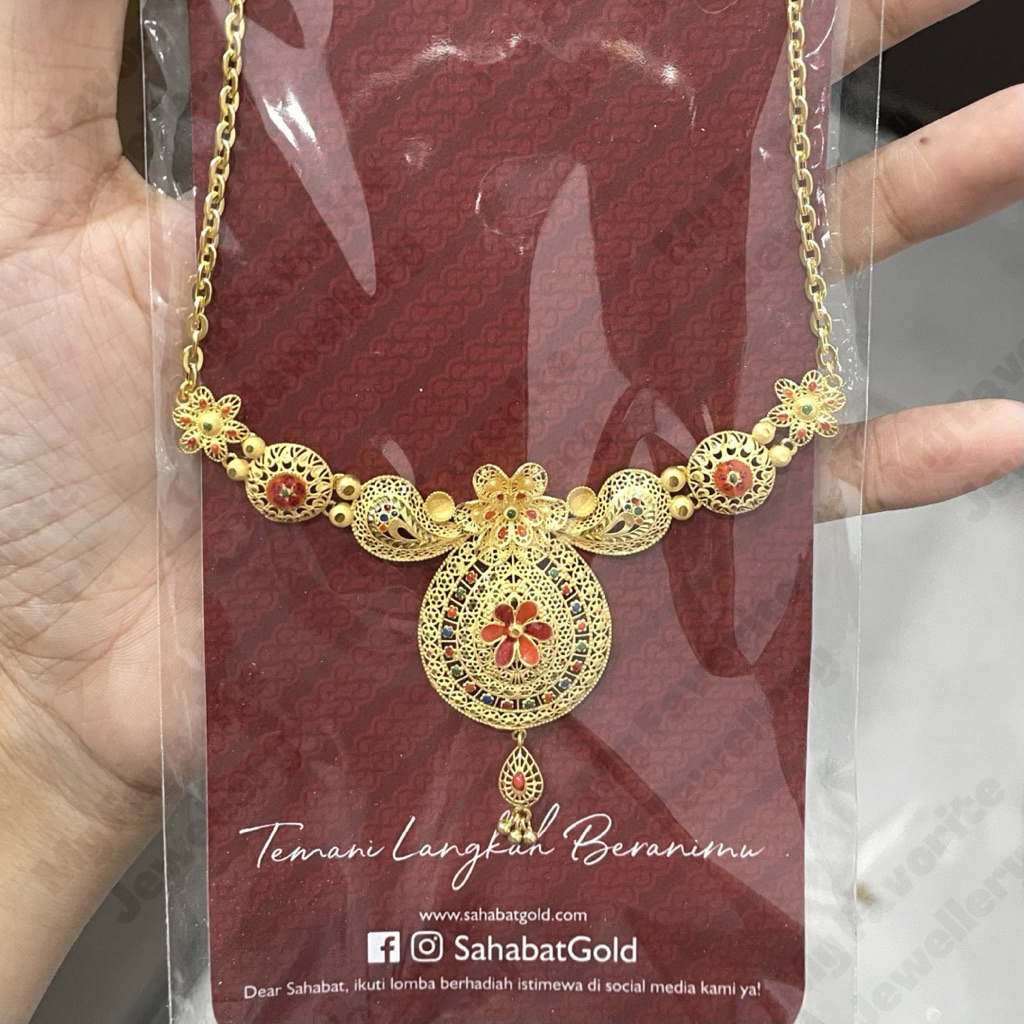 Kalung Fancy Variasi Etnik Ala Dubai Kalung Emas Asli Kadar 700