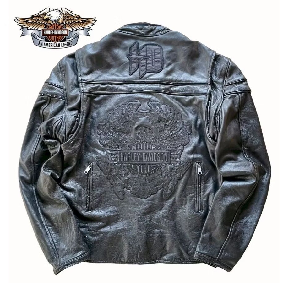 Harley Davidson Genuine Caferacer Leather Biker Jacket X Jaket Kulit Avirex Schott 641 Aero Vanson L