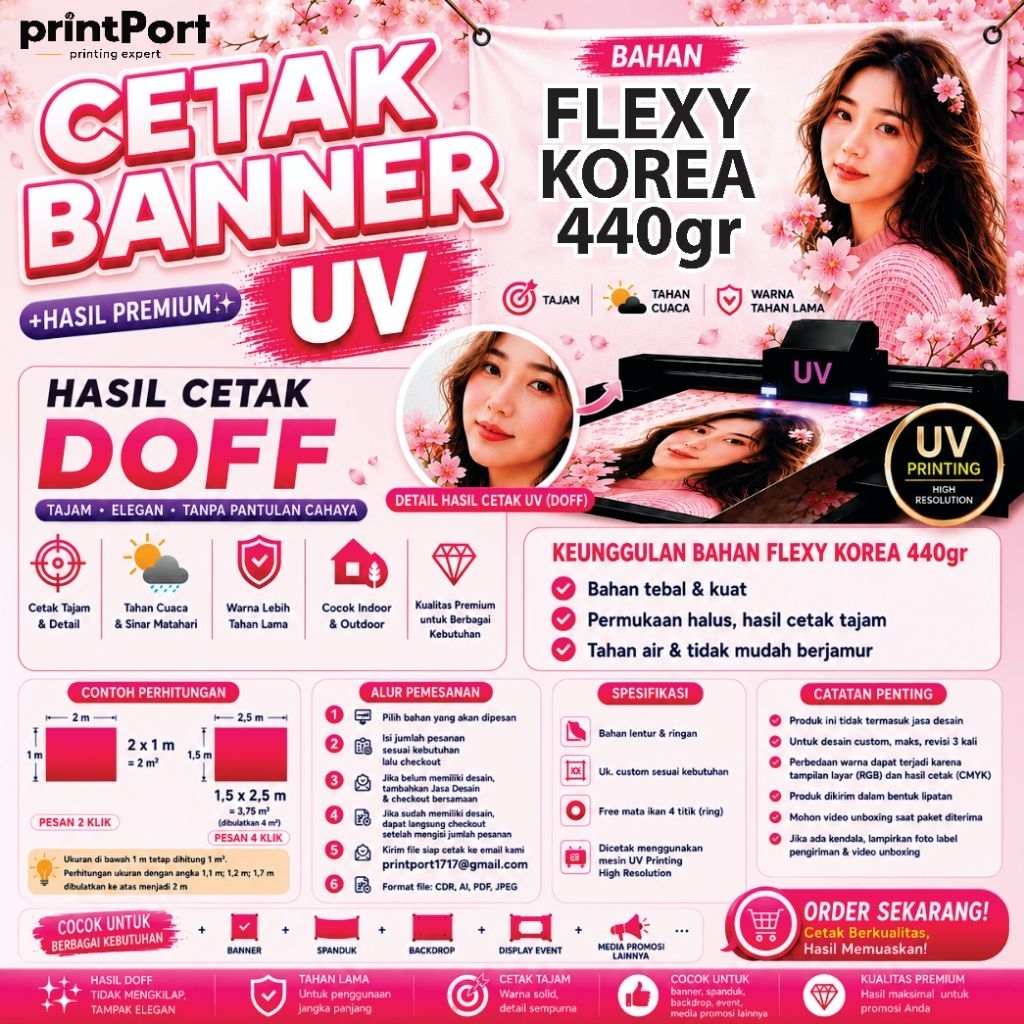 CETAK BANNER / MMT UV | BAHAN FLEXY KOREA 440 | MURAH GEBYAR DISKON