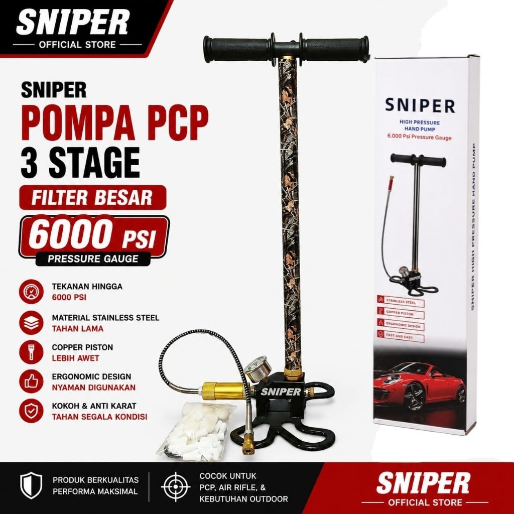 POMPA PCP SNIPER 6000 PSI, POMPA PCP SNIPER ORI, POMPA PCP 6000 PSI