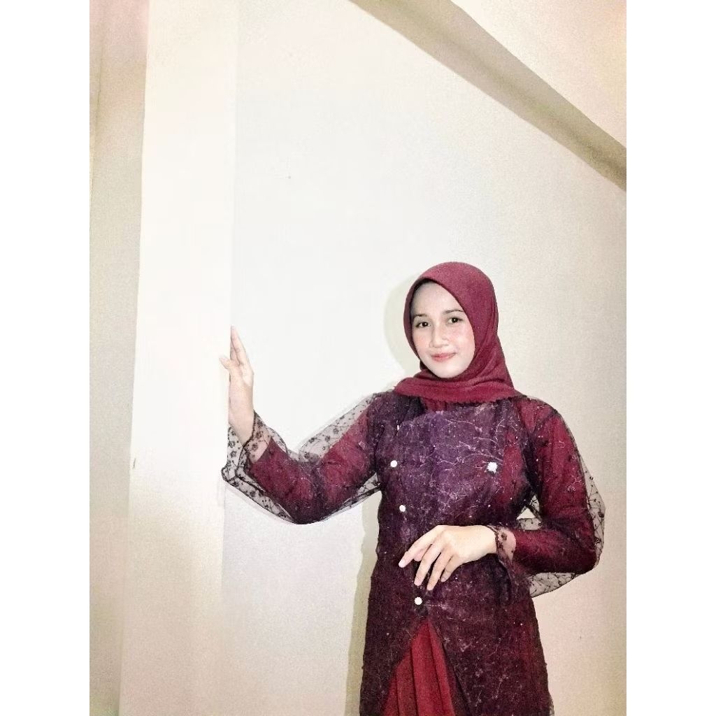 Outer Brukat Janggan Motif Bunga /Outer tali premium /Outer wisudaan / Outer Nikahan