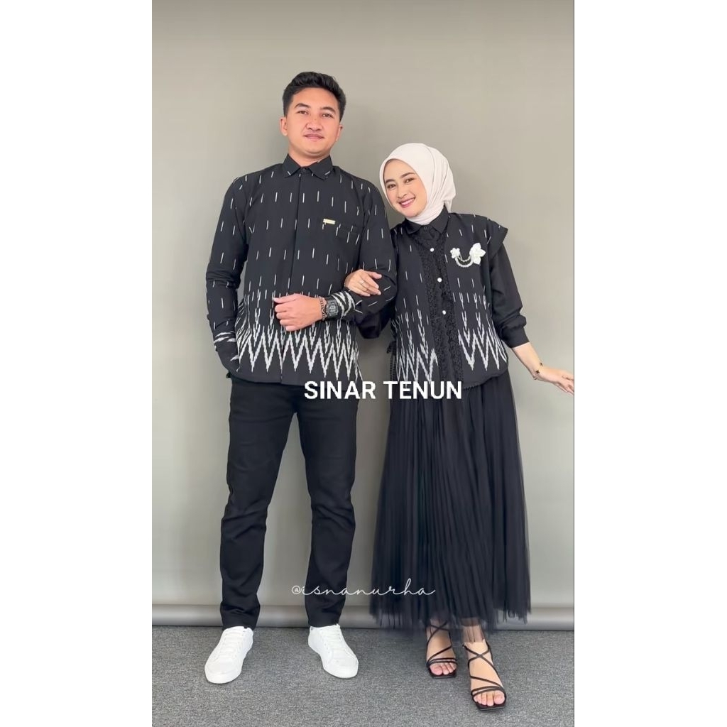 NEW HAZEL BLACK TUNIK COUPLE TUTU ROK SET WANITA KONDANGAN
