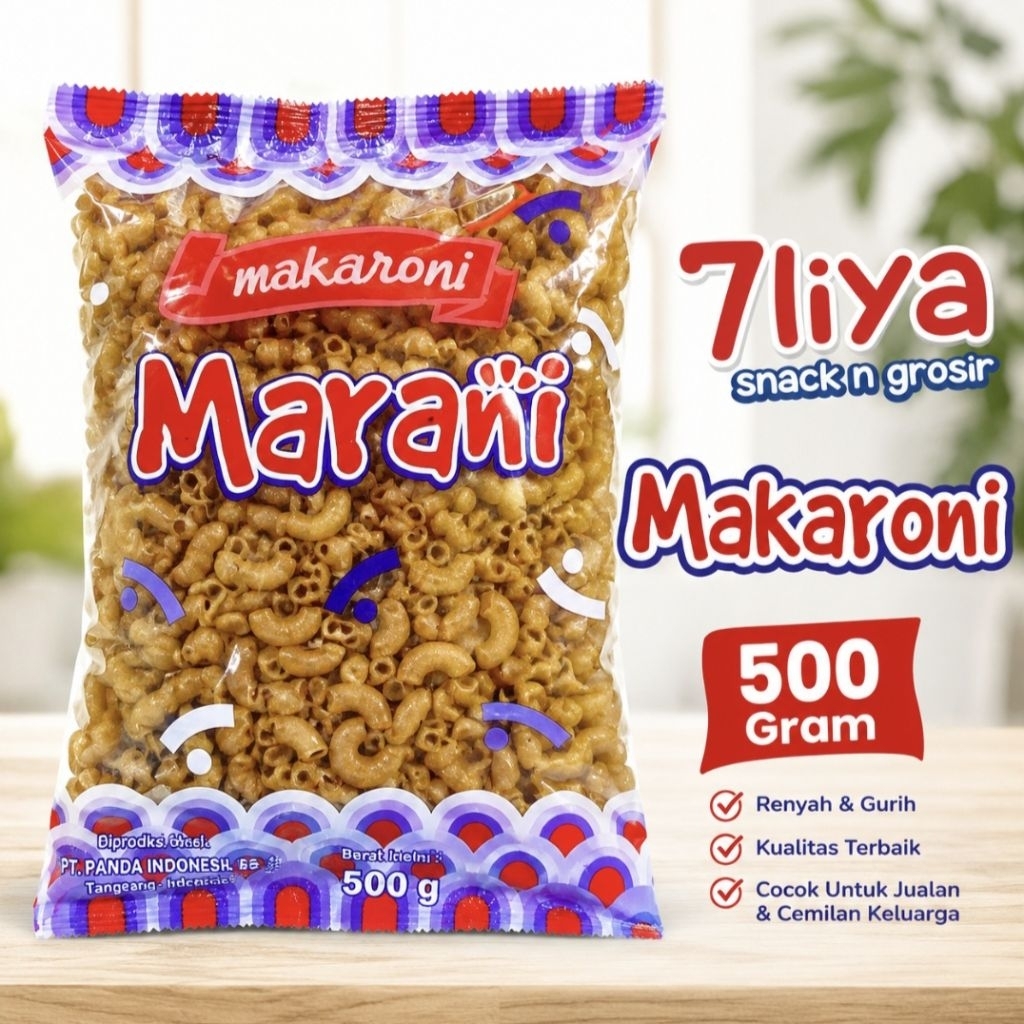 500 Gram Makaroni Mentah Marani Gurih Renyah Murah | Makaroni Marani 500 Gram | Snack Makaroni Renya