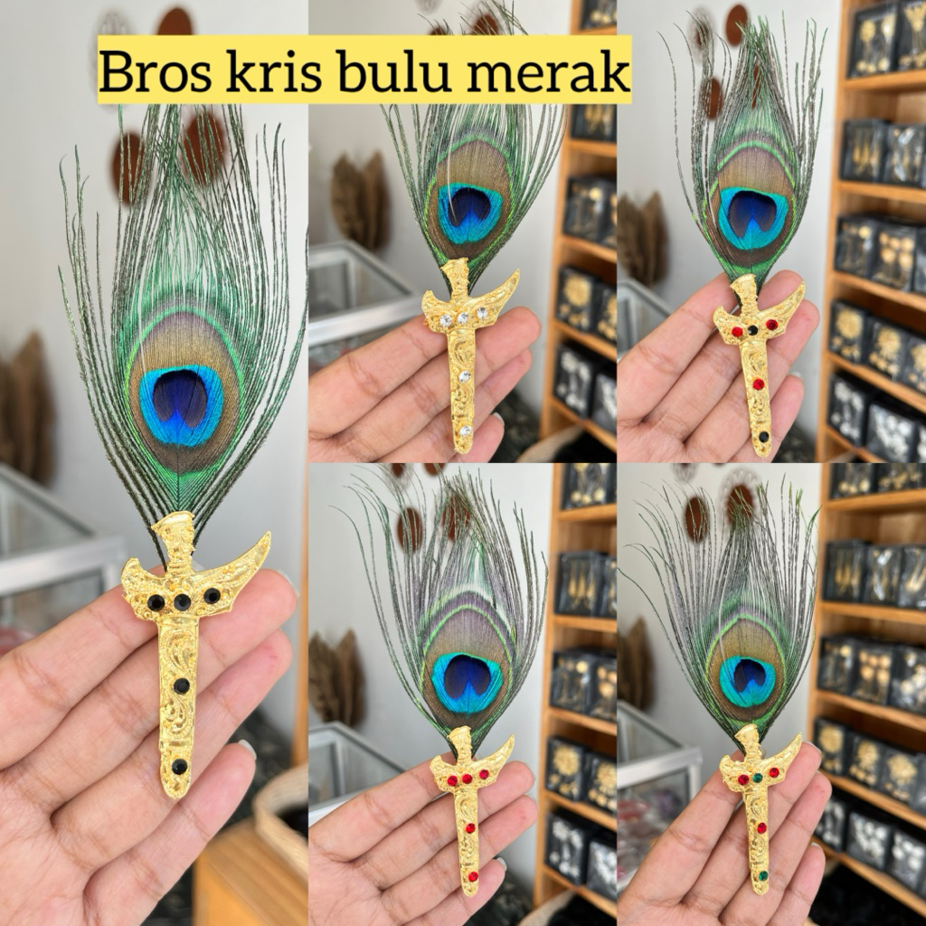 bros kris bulu merak / bros keris / bros udeng