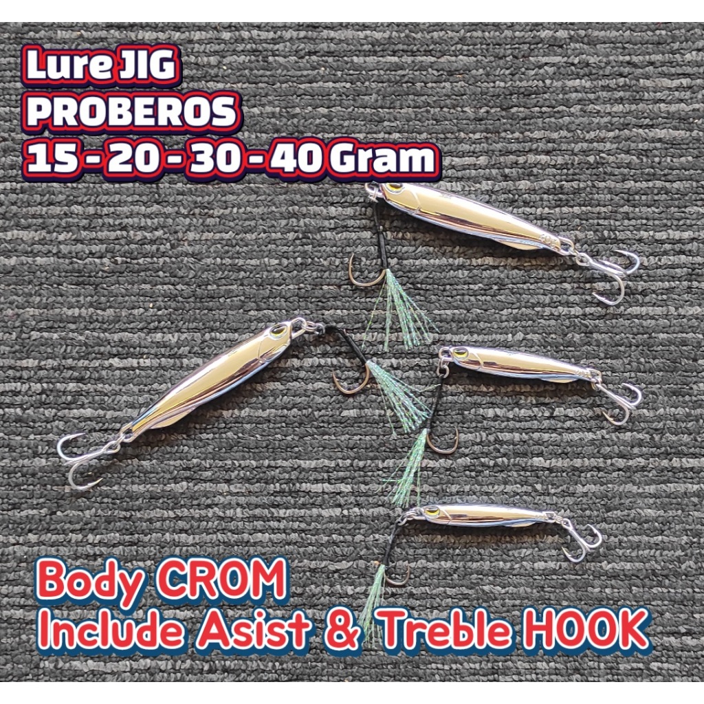 METALJIG CROM JIG PROBEROS 15-20-30-40GR  UMPAN MANCING METAL JIG PROBEROS UMPAN MANCING JIGGING UMP