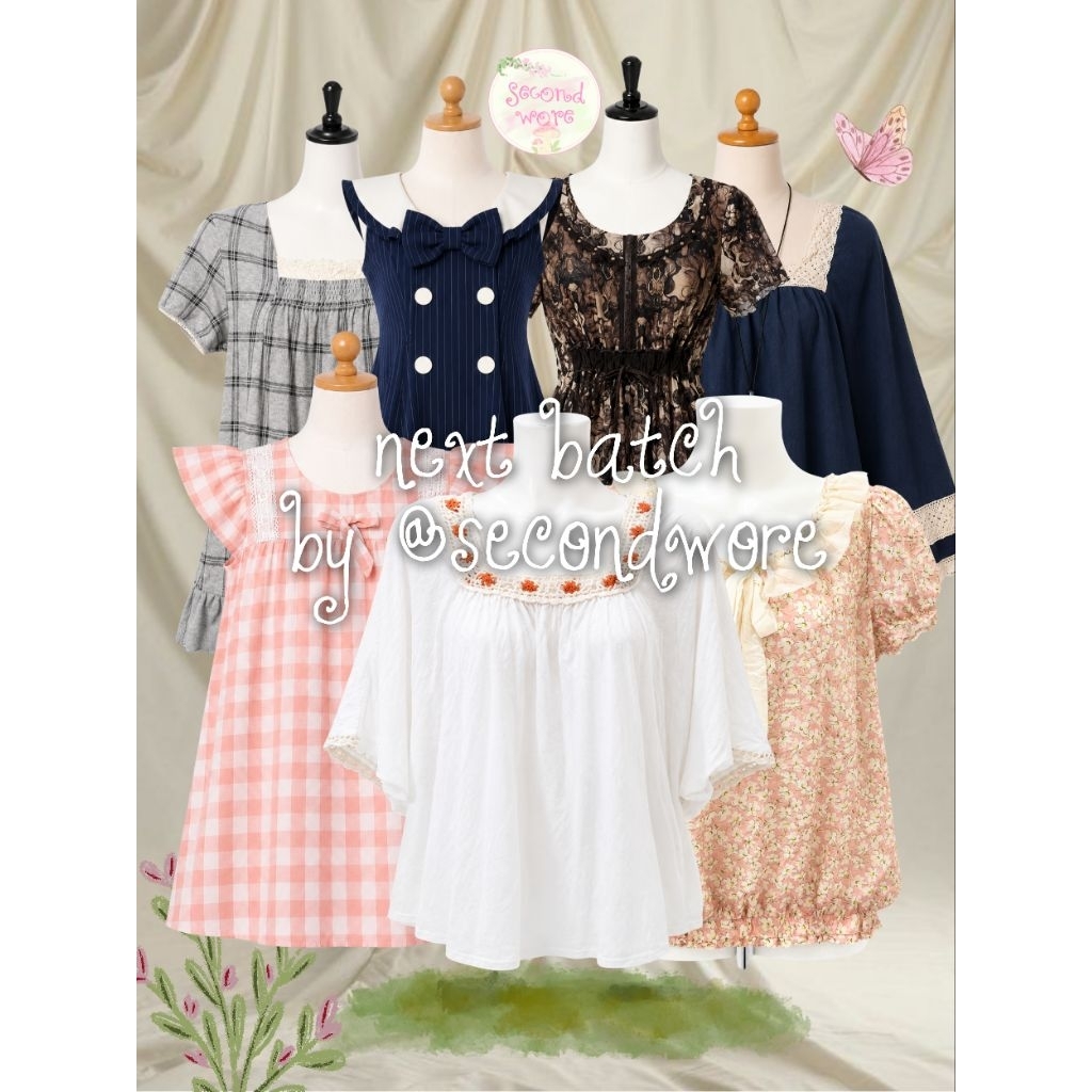 [update 22 APR] liz lisa top, neopolitan pink, milkmaid top, batwing floral, coquette tanktop, axes 