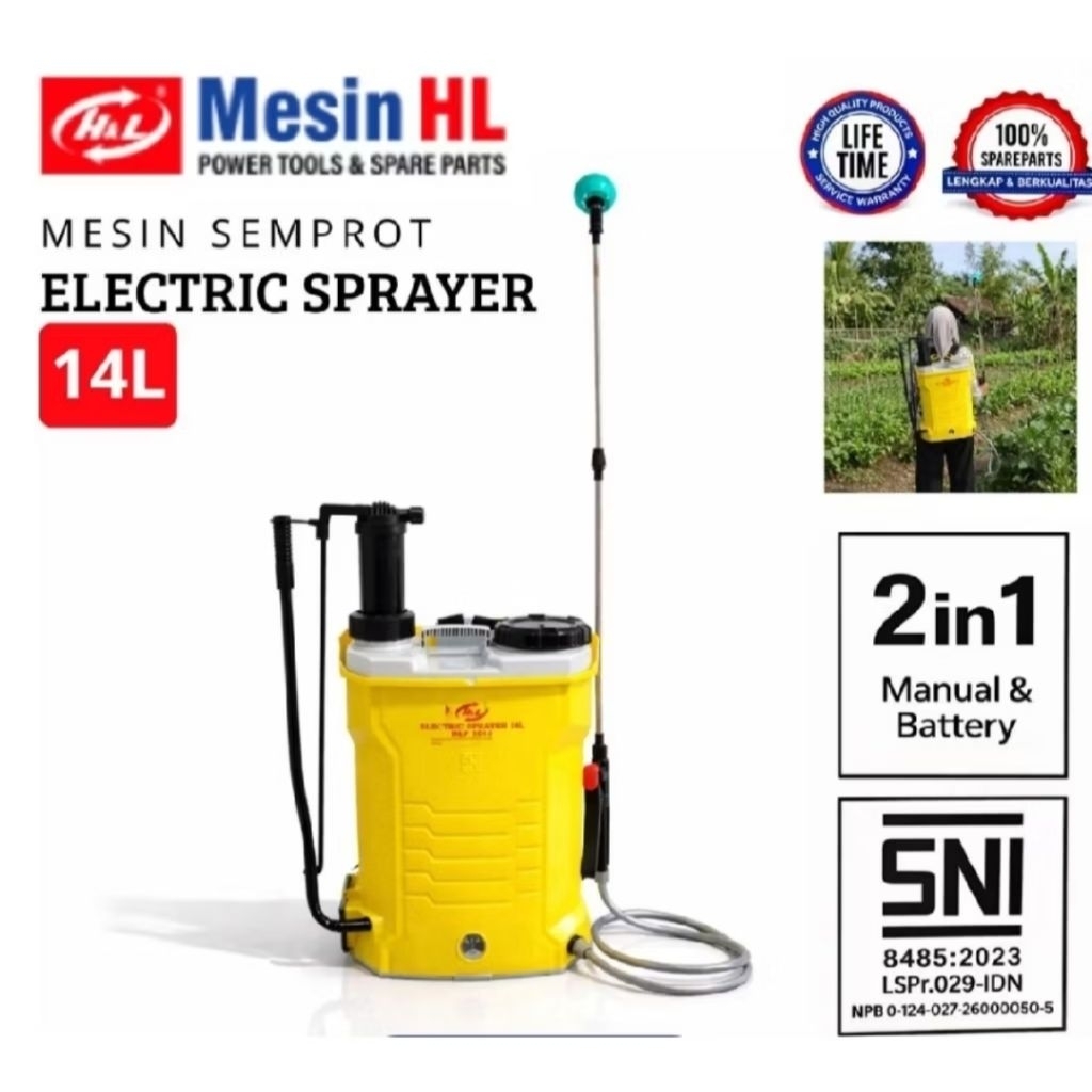 KHUSUS P. JAWA Sprayer Hama 14L 2IN1 HNL HLP 3014 Elektrik Manual SNI / Alat Semprot Semprotan Obat 