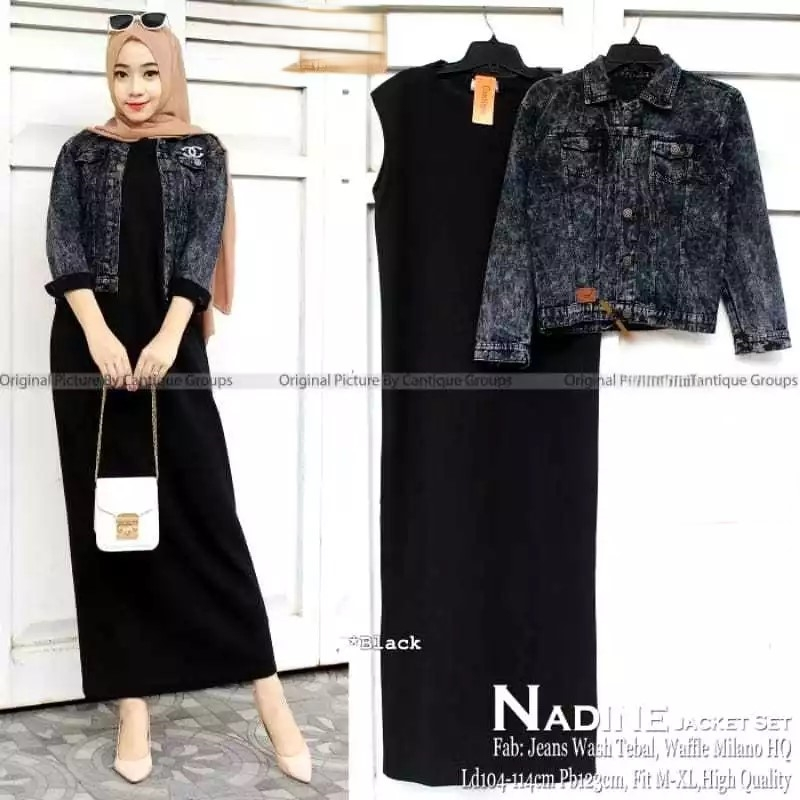 RNA ONE SET JAKET JEANS MIX INER DRES CROP SETELAN WANITA KEKINIAN TERBARU