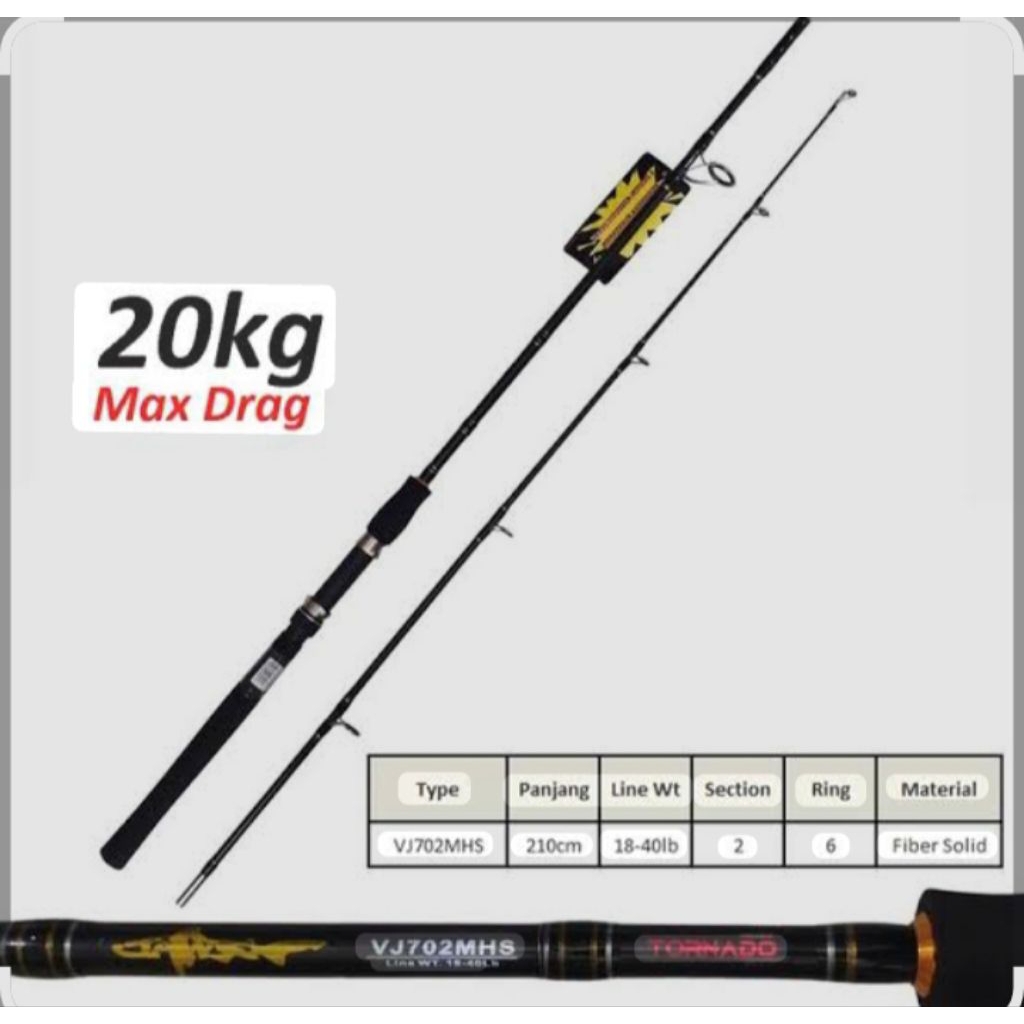 joran tornado jaws + rell 1000 besi ( free piranti lainnya)
