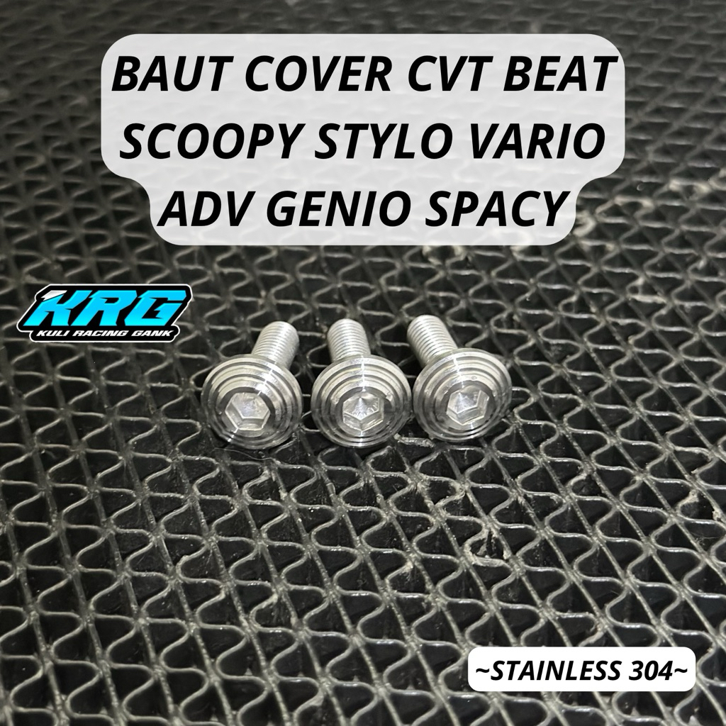 Baut Stainless Cover Cvt Air  Duct Keongan CVT Beat Stylo Adv Vario Scoopy Spacy Genio Original stai