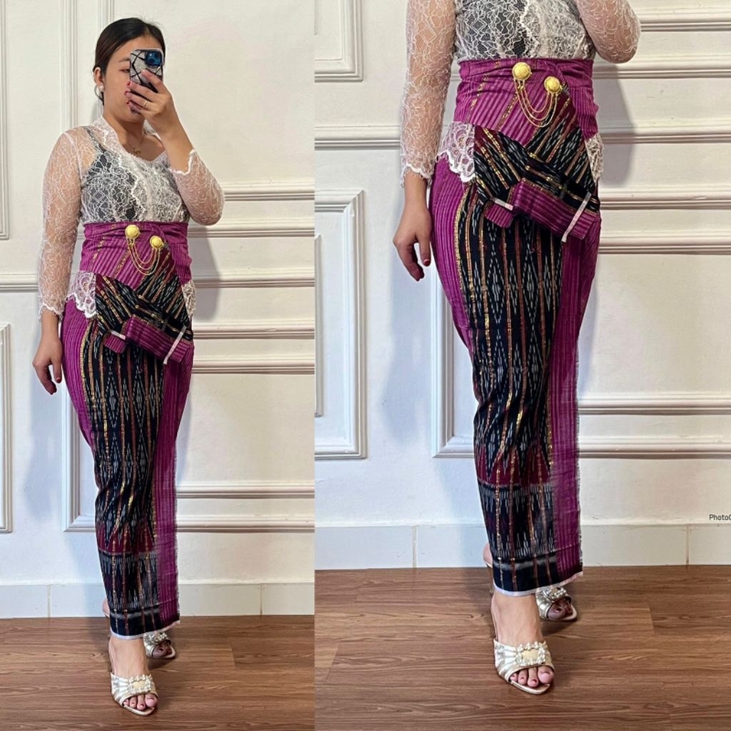 New endek cepuk tumpal free selendang // endek tenun bali