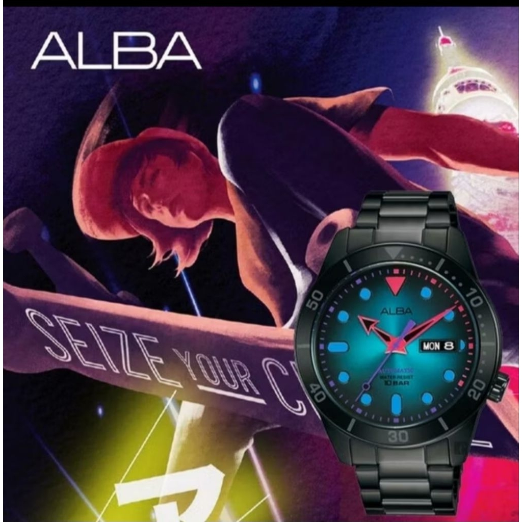 JAM TANGAN PRIA ALBA TOKYO NEON AL4175 AUTOMATIC SECOND / BEKAS / PRELOVED