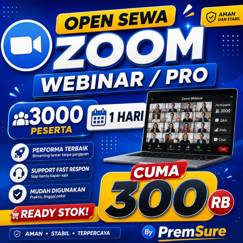 Zoom Webinar Dan Pro - 3000 Peserta Sewa 1 Hari