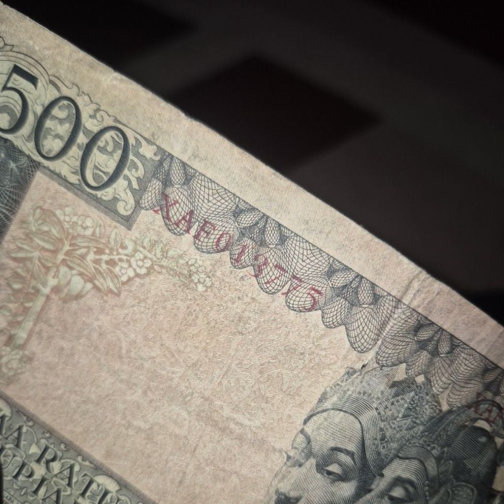 Uang Kuno Seri 500 Sukarno Seri Pengganti Seri X (Replacement Star) Rare