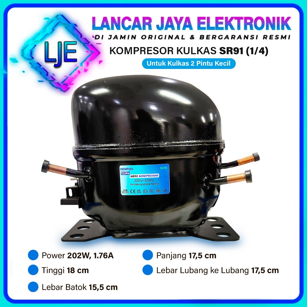 Kompresor Kulkas Frezeer Compressor Showcase Freezer 1 Pintu SR75 1/5 PK/HP