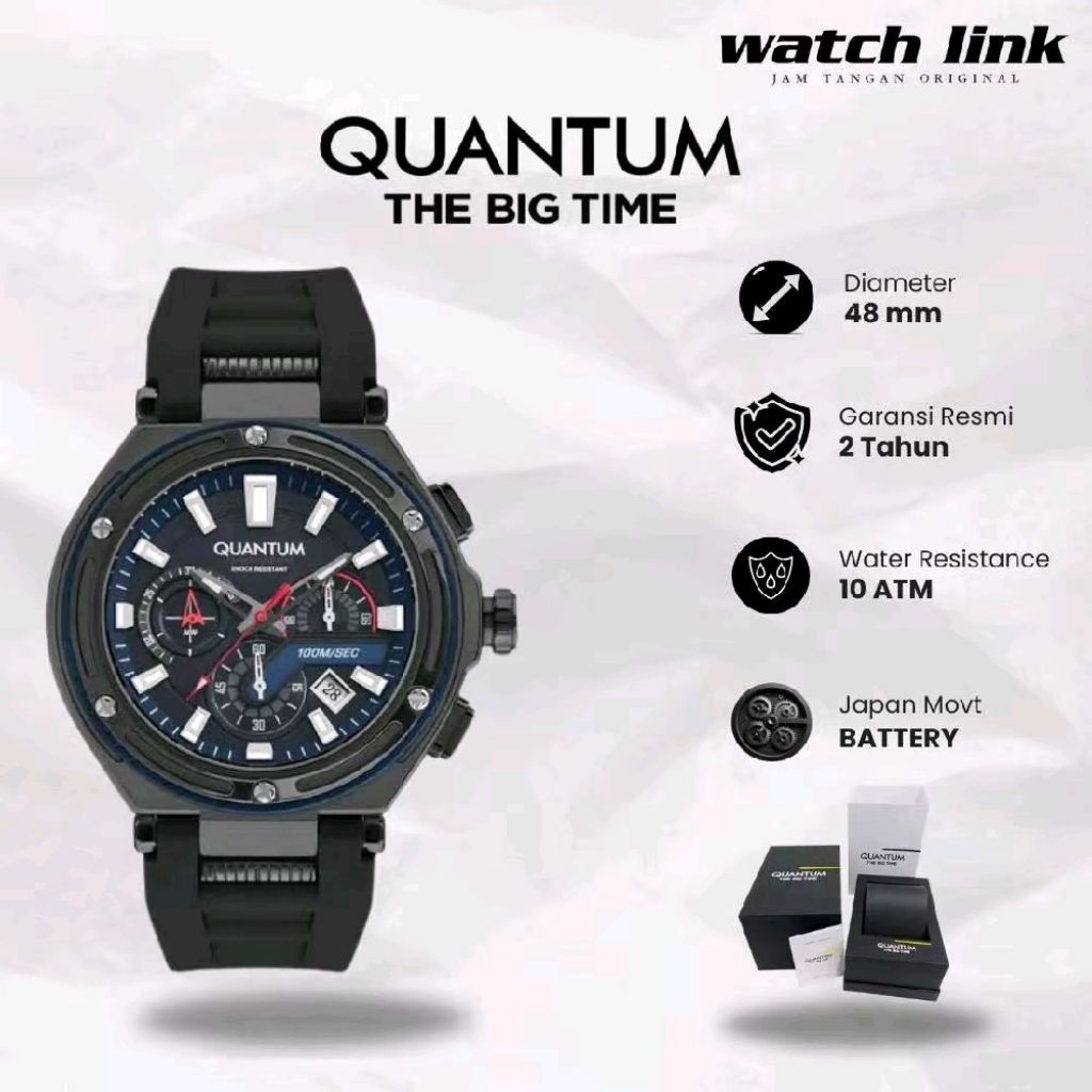 Jam Tangan Pria Quantum HNG1010.099 Rubber Original Garansi Resmi