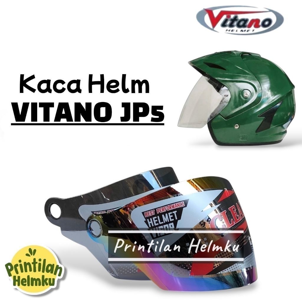 PRINTILANHELMKU Kaca Helm VITANO JP5 Visor Helm Jp5 Vitano Anti Pecah Pelangi Hitam Bening
