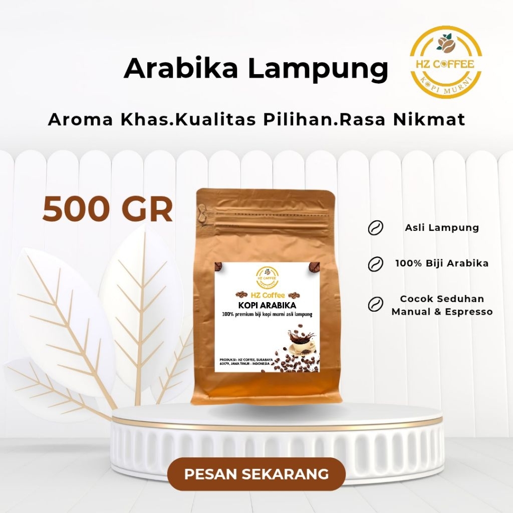 Biji/Bubuk Kopi Arabika 500gr Murni Asli Lampung Tanpa Campuran