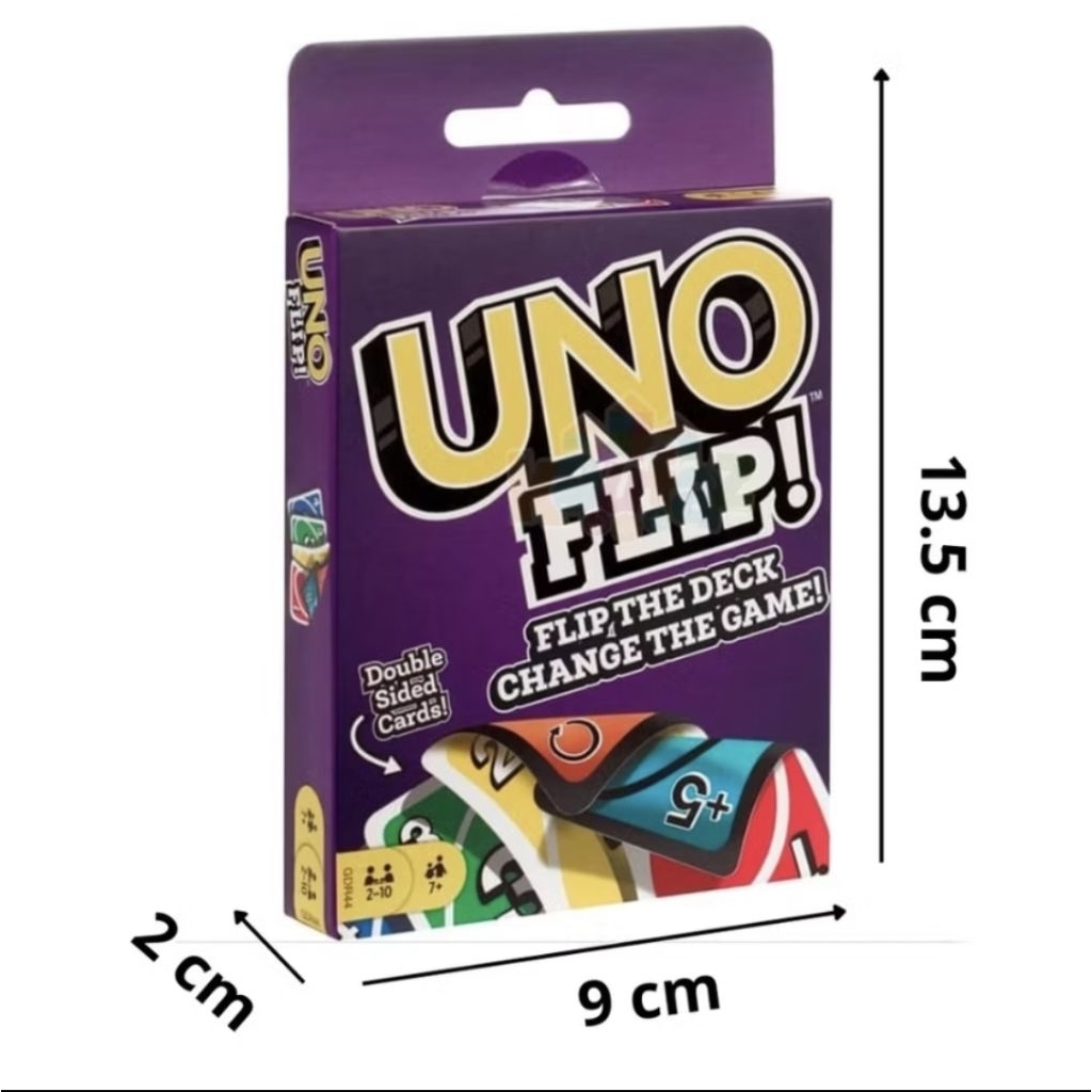 kartu permainan UNO Flip box ungu card