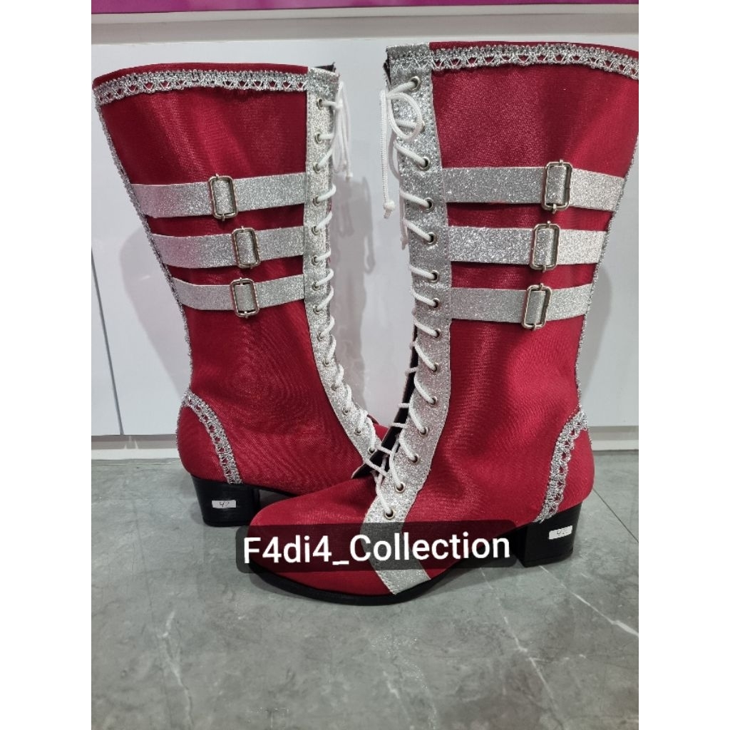 Sepatu Mayoret Merah Tali Gesper/Sepatu Mayoret Terbaru