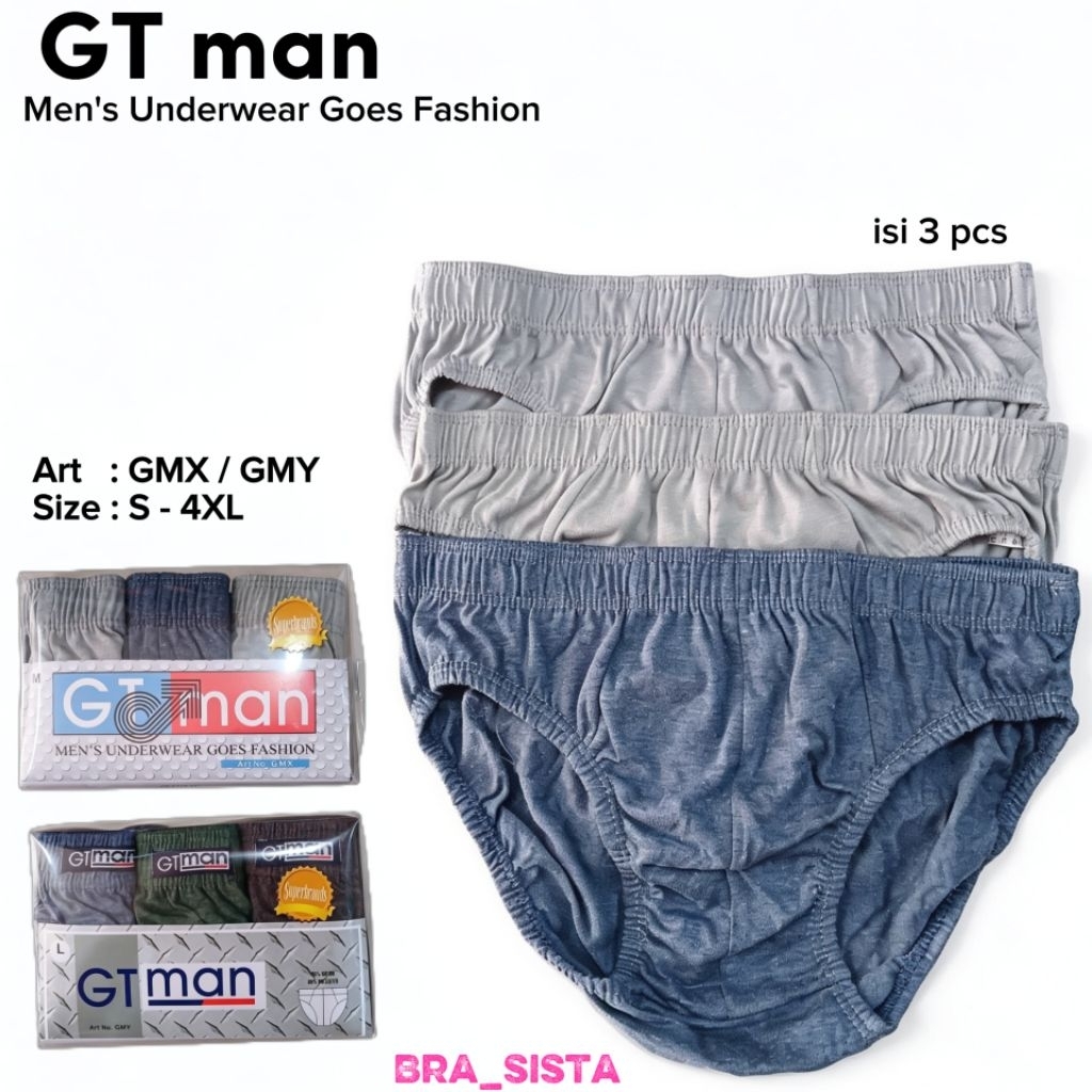 GT MAN CELANA DALAM PRIA GMX/GMY ISI 3 PCS SIZE M L XL DAN JUMBO