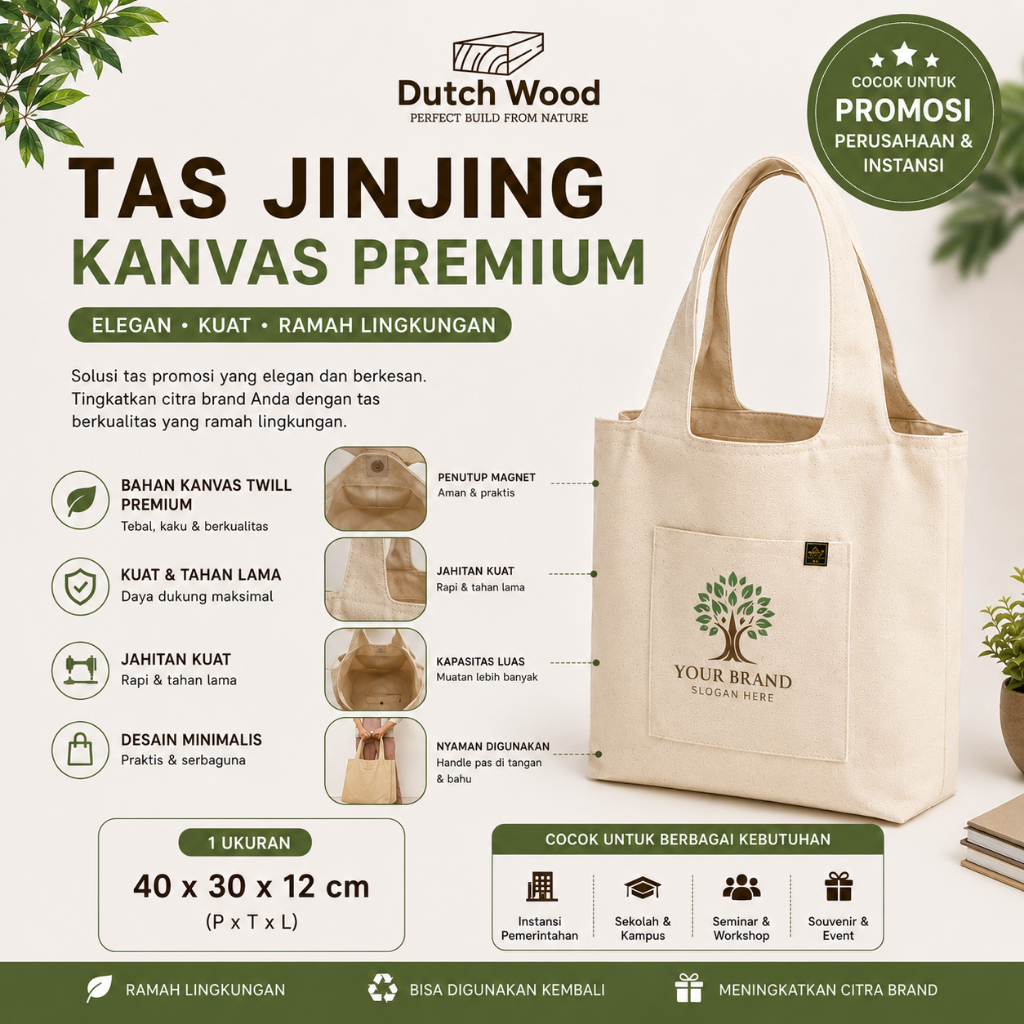 Tote Bag Kanvas - Tas Kanvas Wanita - Tas Kanvas Custom Print