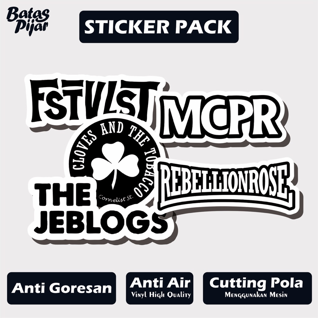Sticker Pack Band Indie Rock Punk (MCPR, TCATT, Rebellion Rose, Fstvlst, The Jeblogs)