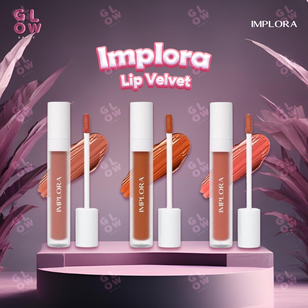 Glow Ganic - IMPLORA Lip Velvet  / Lip Cream Velvet Finish Attractive Extrovert Fearless Honest