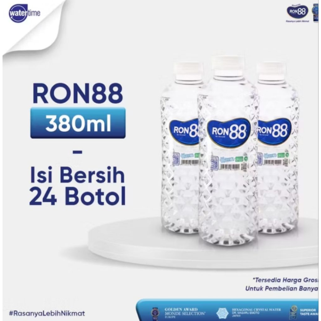 Ron 88 380 Air Mineral - Ron 88 1 Dus isi 24 Botol, Segar dan Higienis