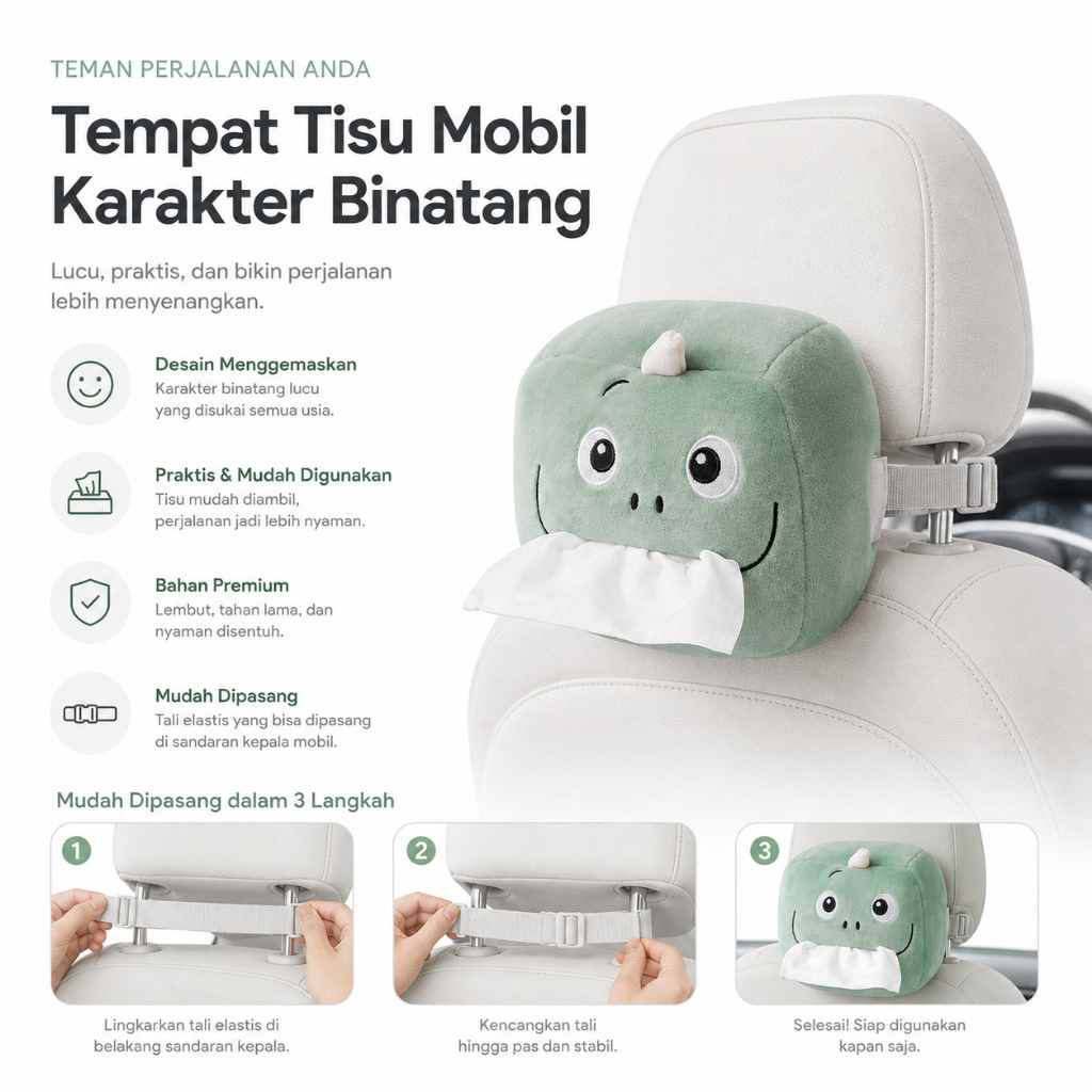 Kotak Tisu Box Kartun Kotak Tisu Mewah Pendek Lucu