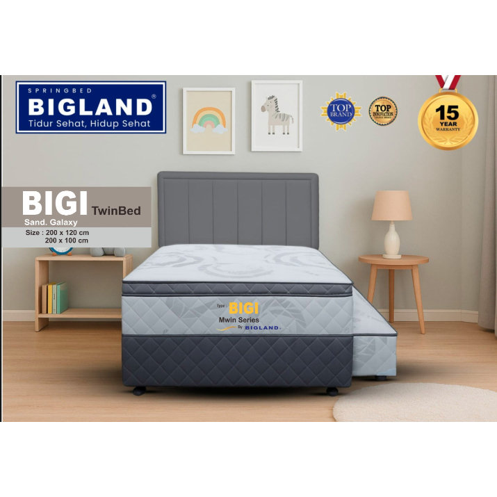 Kasur/Springbed/Matras/Ranjang/Springbed Modern/Set Springbed/Springbed Mewah- Bigi TwinBed Uk 100x2