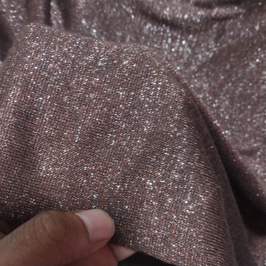 Kain kaos knit glitter tebal antik harga per 50 cm