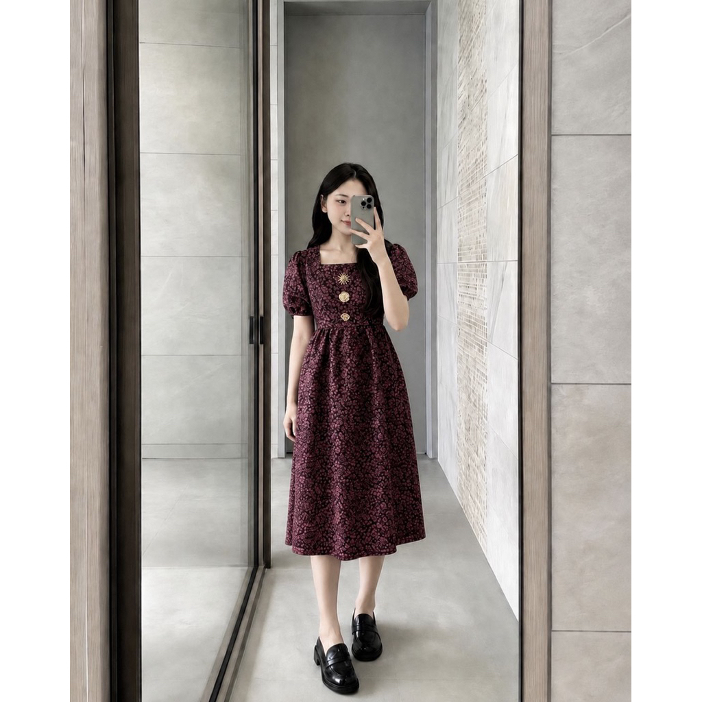 SCARLET DRESS // midi dress