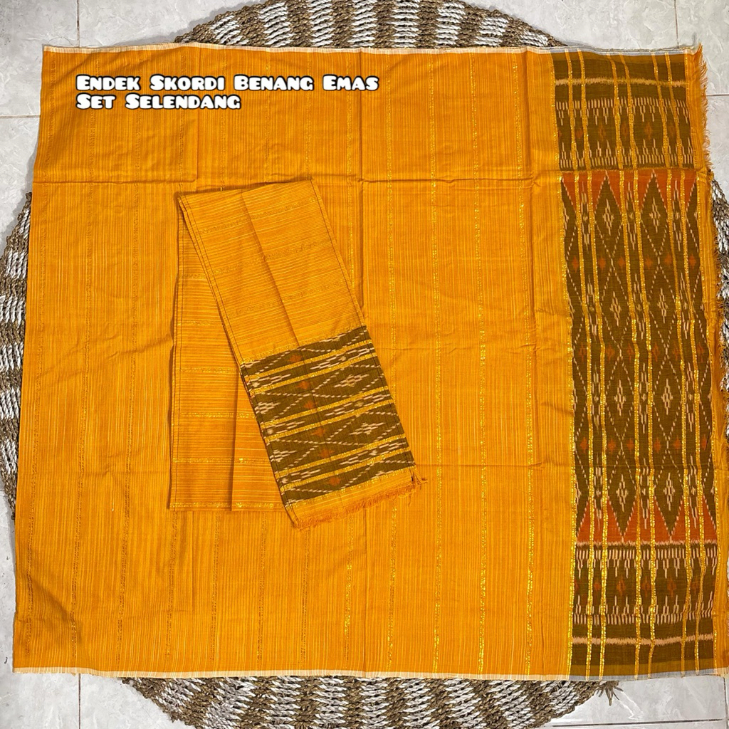 Kamen Songket Endek Tretes Semi Mastuli Plus Selendang