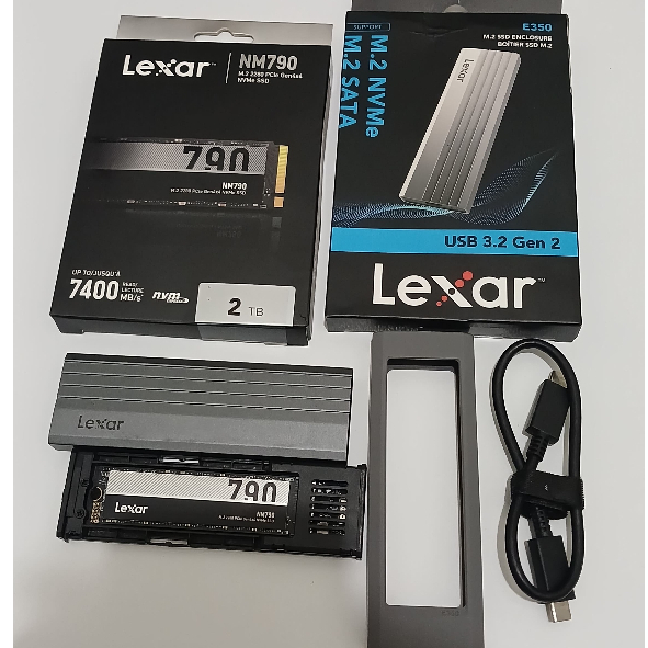 Lexar SSD NM790 M.2 NVMe PCIe 2280 Gen 4X4 - 2TB - Second - Bonus Lexar E350 SSD Enclosure