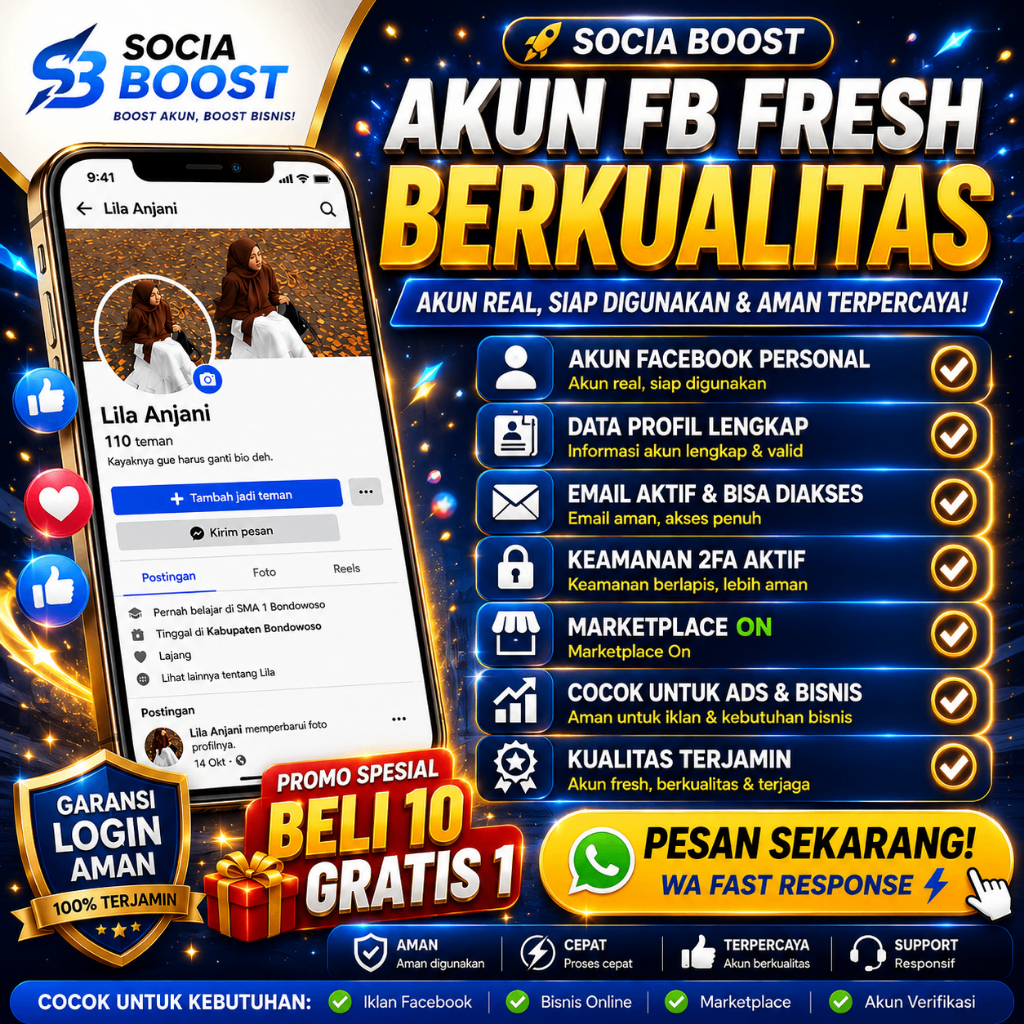 Akun FACEBOOK Personal Fresh 2FA ON + Email Akses Siap Pakai