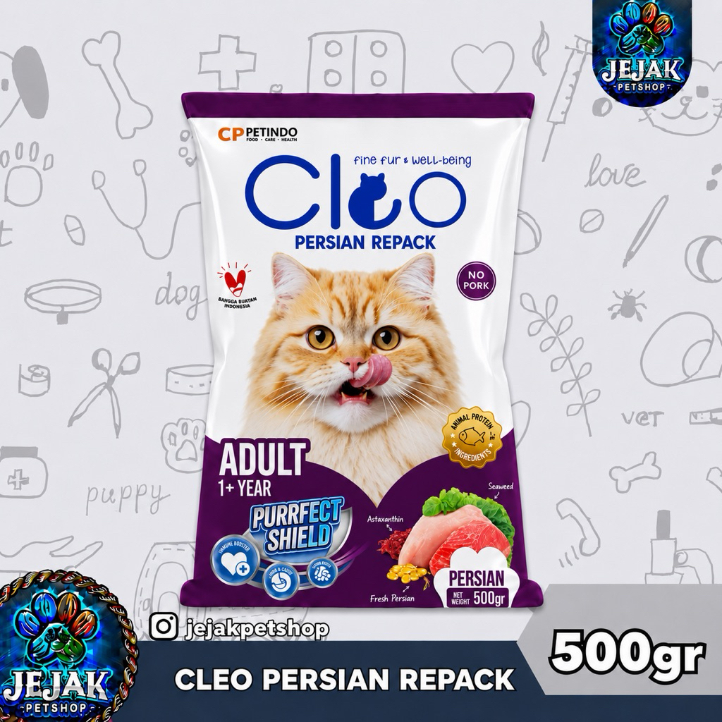 Cleo cat food persian repack 500 Gram / Cleo Makanan Kucing Persian