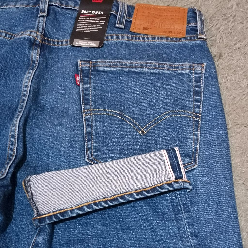 Levis 502 taper selvedge denim big E seri lot BNWT original resmi store murah