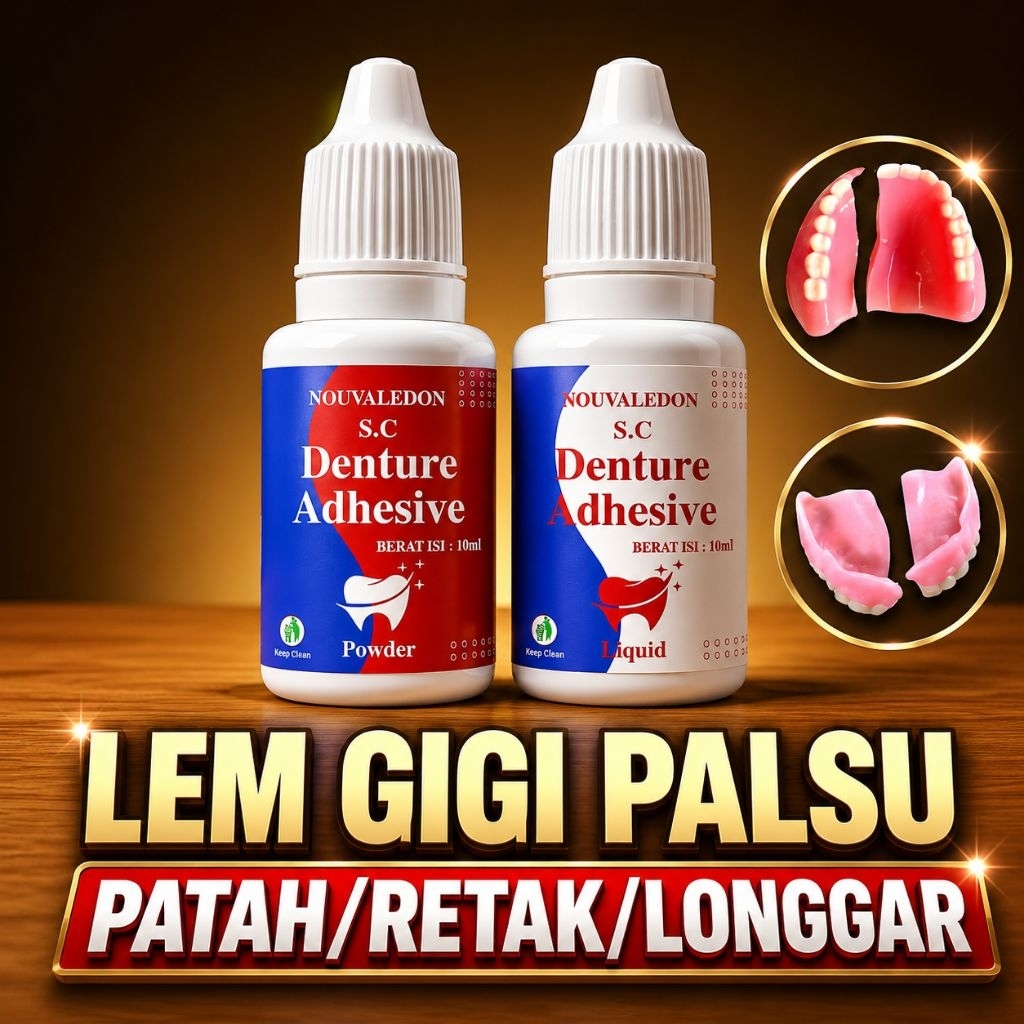 Lem Gigi Palsu Patah Retak Longgar isi 10ml