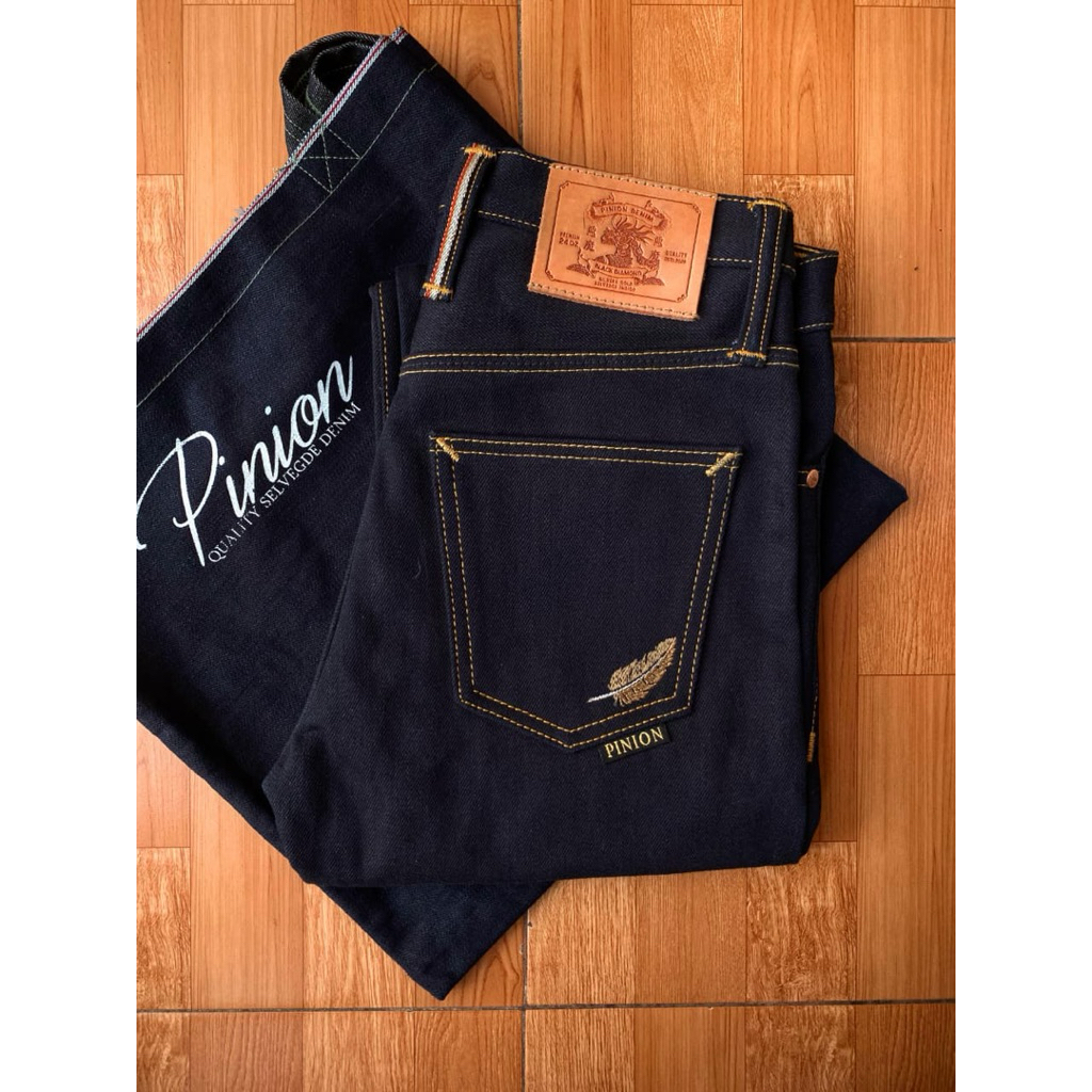 Pinion Denim 24oz Dark Brown Indigo X Dark Brown
